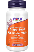 Load image into Gallery viewer, NOW Grape Seed Extract with Vit C &amp; Calcium (100 mg - 100 vcaps)