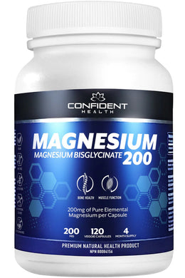 CONFIDENT HEALTH Magnesium Bisglycinate (200 mg - 120 caps)